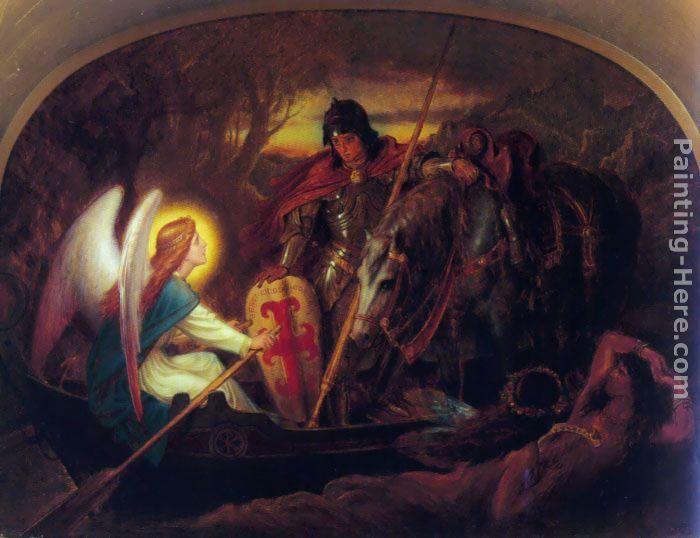 Joseph Noel Paton How an Angel rowed Sir Galahad across the Dern Mere